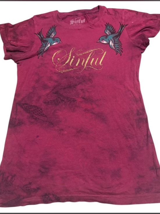 Sinful Tops - Sinful by Affliction Y2K Graphic Tee